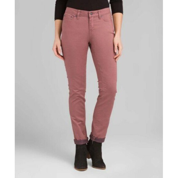New NWT Womens 4 Prana Kayla Jeans Denim Dark Mauve Rose Pink Stretch Comfy 27 - Picture 2 of 6